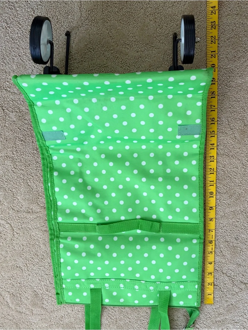 Green Polka Dot Rolling Organizer Tote - Stylish Home Storage